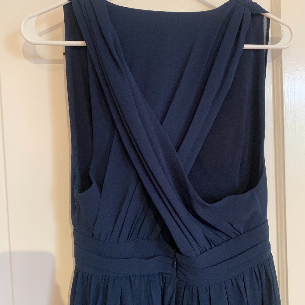 Haute Hippie Cross Front Open Back Navy Dress